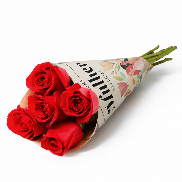 Paixão no Papel (Rosas vermelhas no cone)